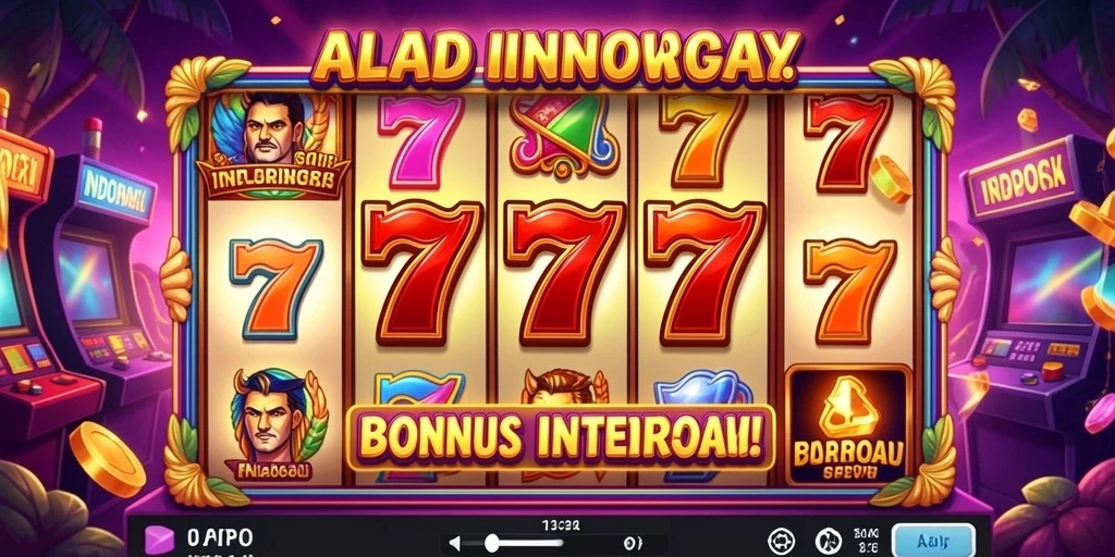 Screenshot dari permainan slot dengan tema petualangan.